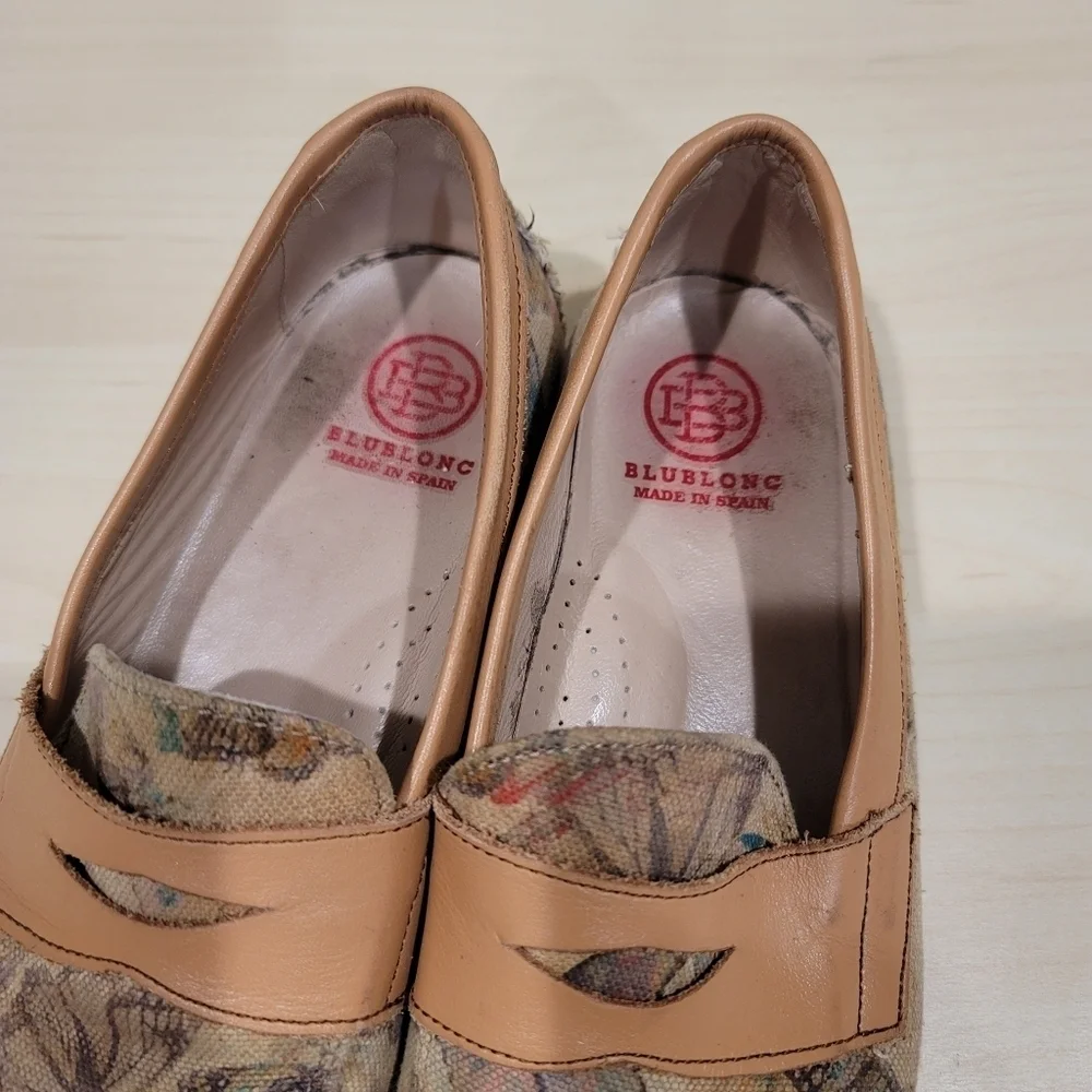 Sz 37 EU BluBlonc Caylee Leather Butterfly Loafers